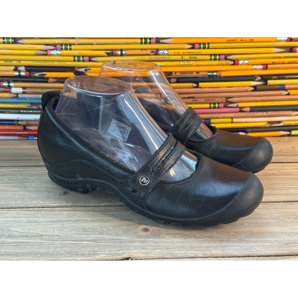 Merrell Plaza Bandeau Mary Jane Leather Comfort Shoes Womens 7.5 Black